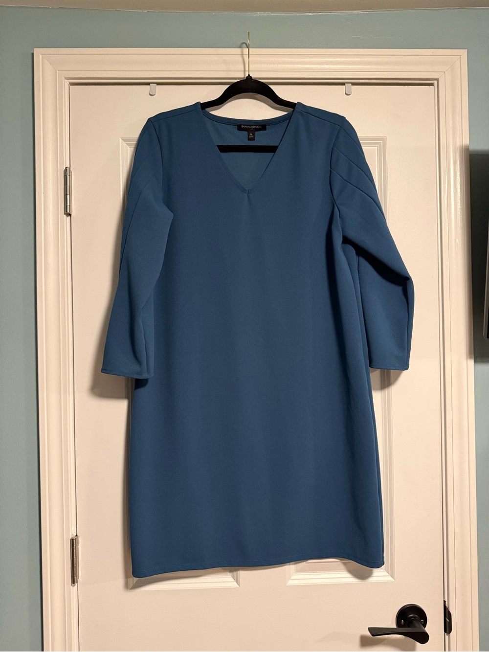Banana Republic Teal-Blue V-Neck Midi Dress